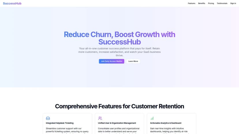Screenshot of CSHub.ai (SuccessHub)